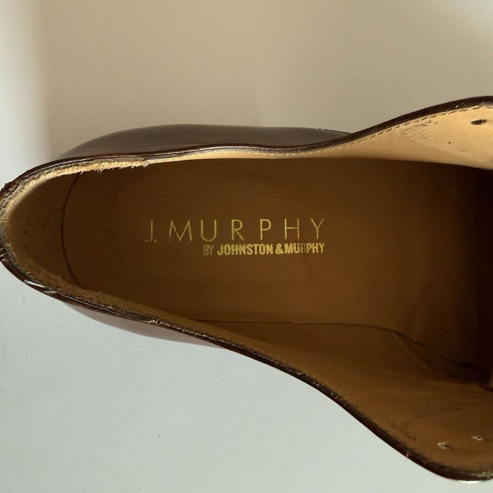 J.Murphy Johnston & Murphy Novick Brown Cap Toe Leather Dress Shoes Mens Size 9M - Picture 12 of 16